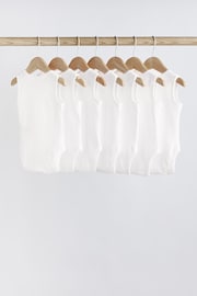 White 7 Pack Baby Vest Bodysuits - Image 3 of 6