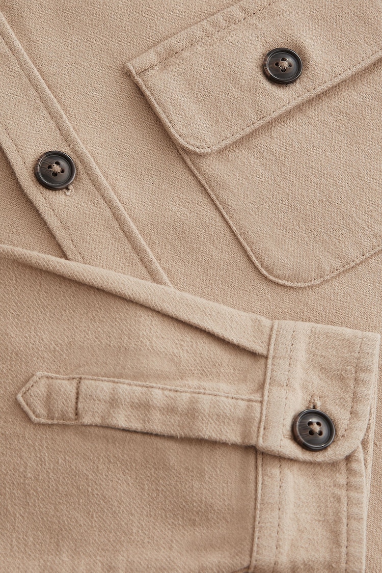 Neutral Plain 100% Cotton Overshirt (3-16yrs) - Image 6 of 6