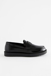 Black Leather Chunky Loafers - Image 2 of 6