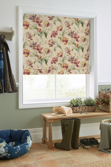 Laura Ashley Red Gosford Cranberry Made to Measure Roman Blind