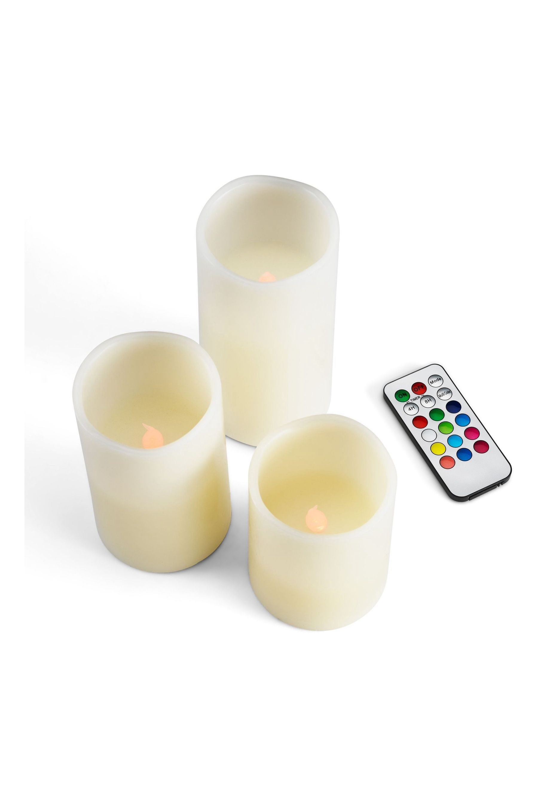 Buy MenKind Set of 3 Remote Control Multicolour Candles from the