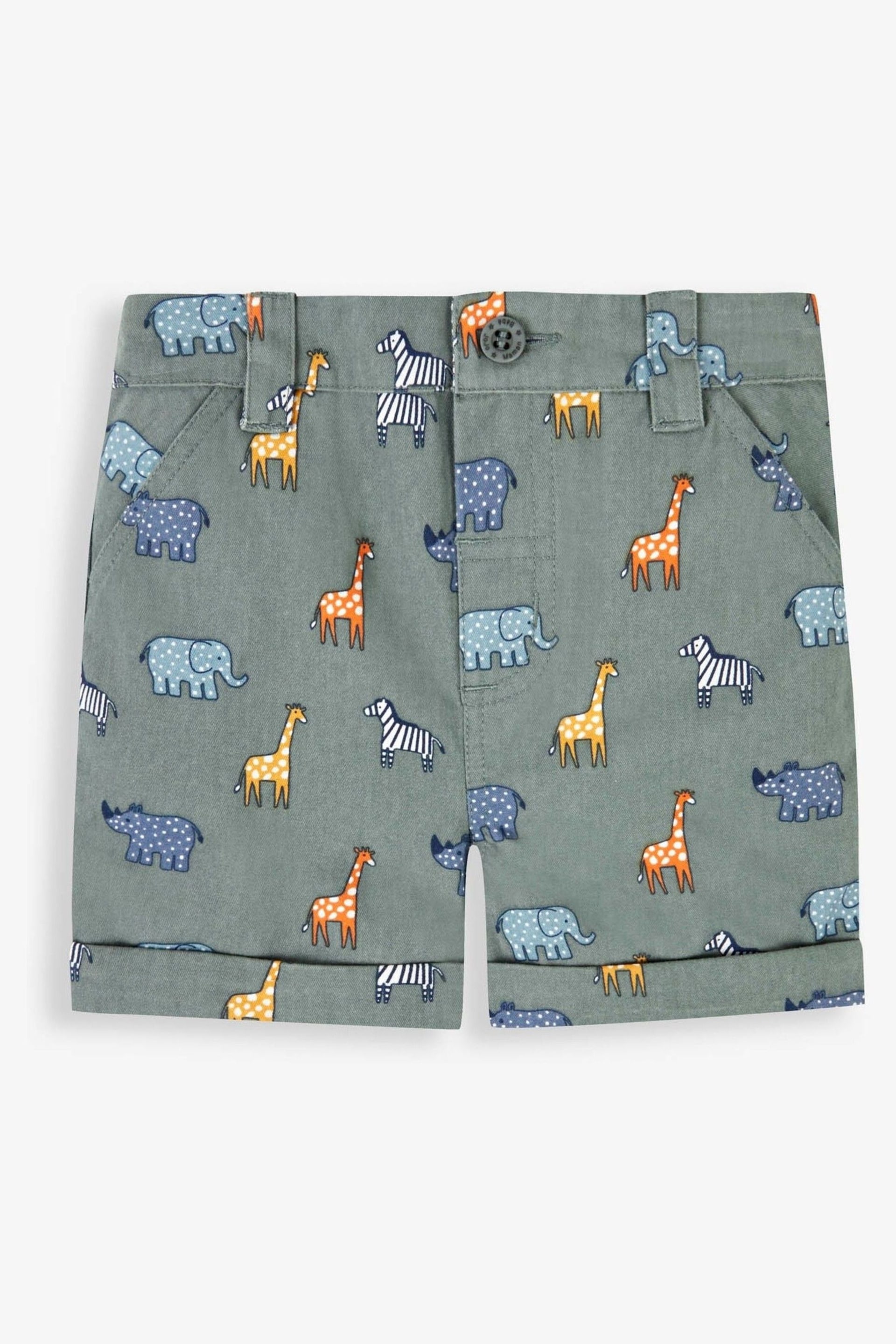 JoJo Maman Bébé Khaki Safari Animal Print Twill Chino Shorts - Image 3 of 4
