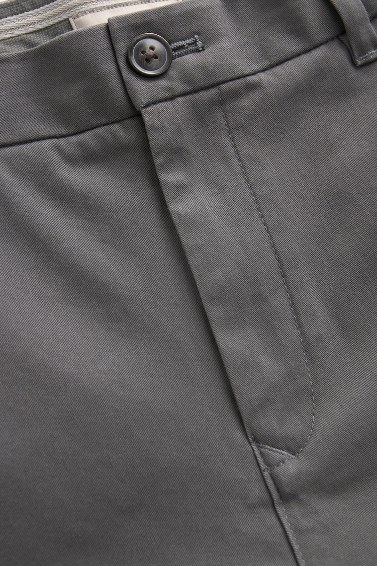 Dark Grey Straight Fit Stretch Chinos Trousers - Image 7 of 7