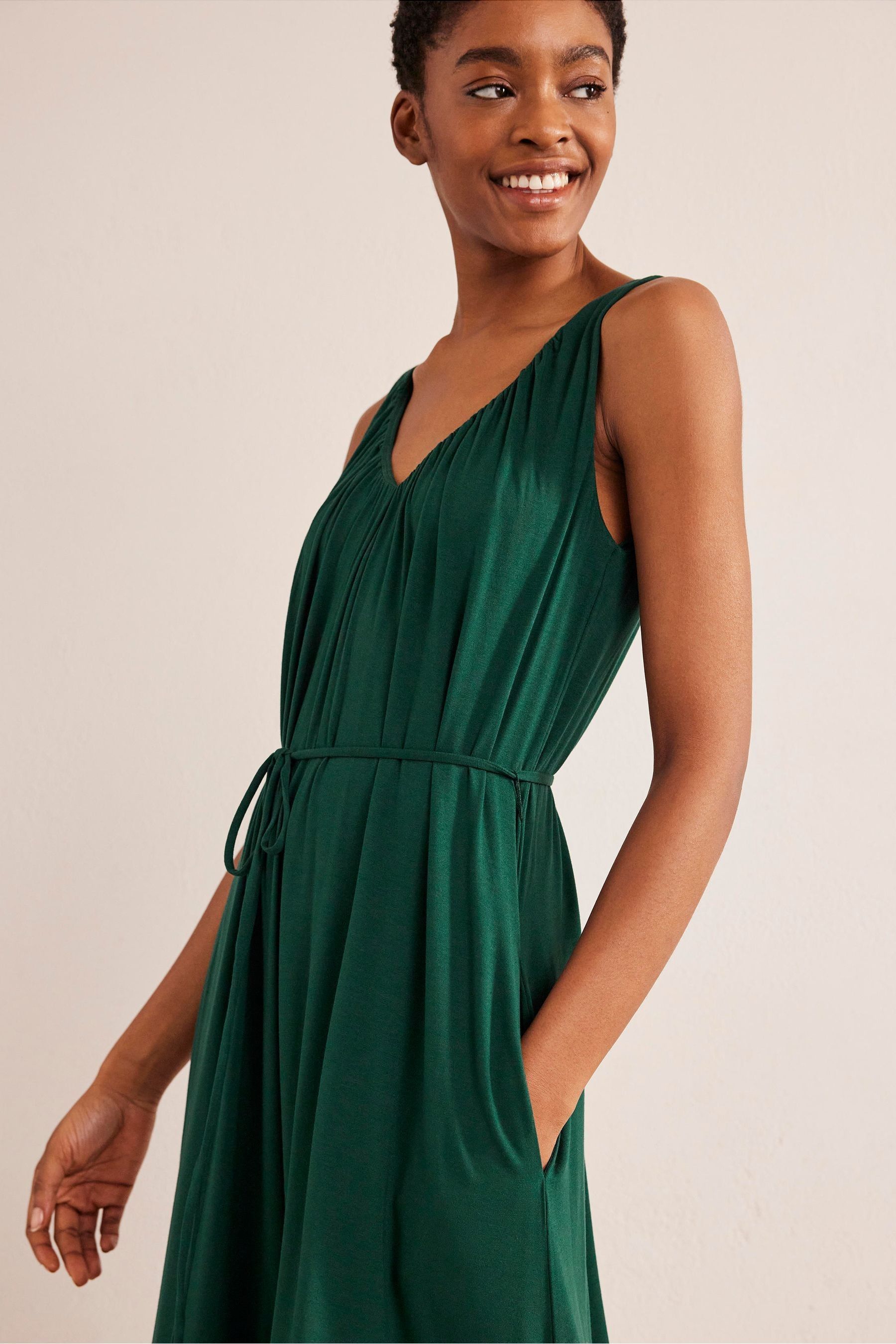 V neck jersey maxi dress on sale