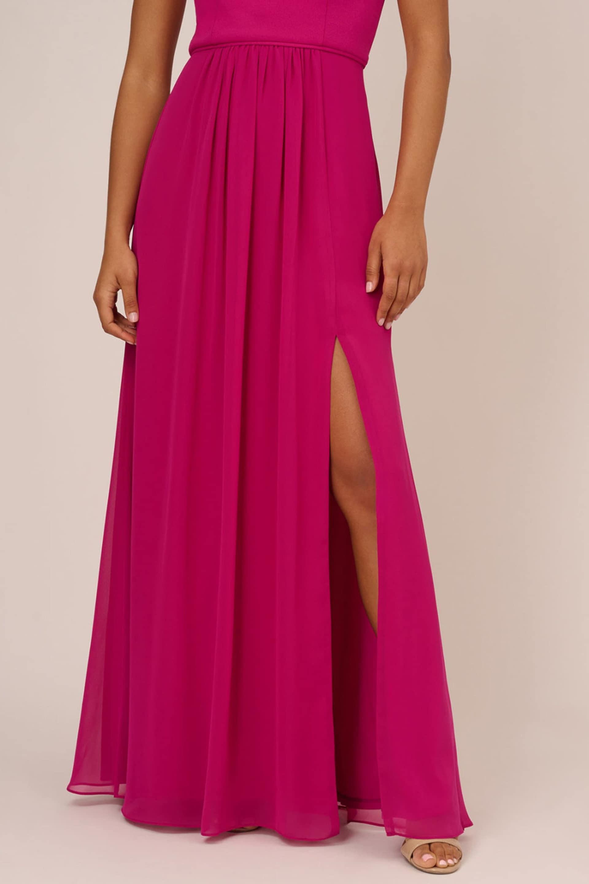 Adrianna Papell One Shoulder Chiffon Gown - Image 4 of 7