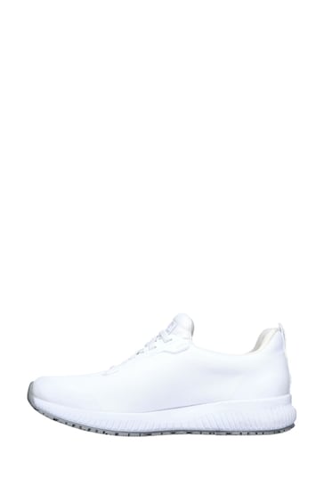 Skechers White Squad Slip Resistant Work Womens Trainers