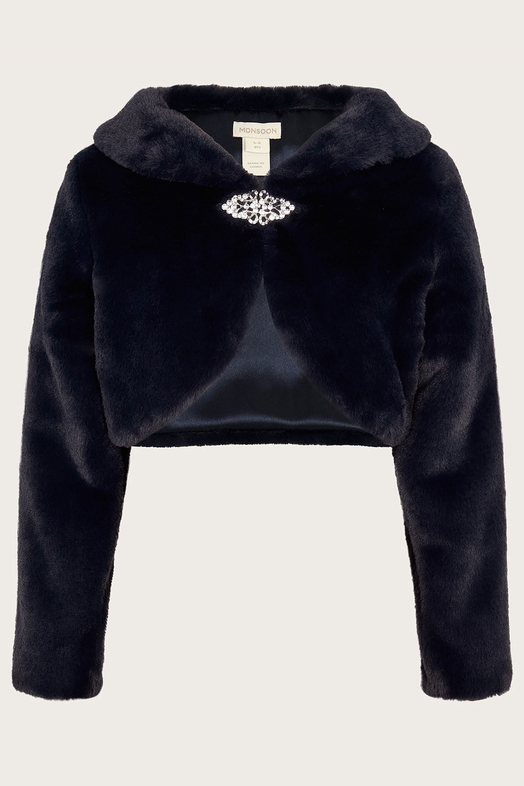 Buy Monsoon Blue Long Sleeve Faux Fur Shrug from the Next UK