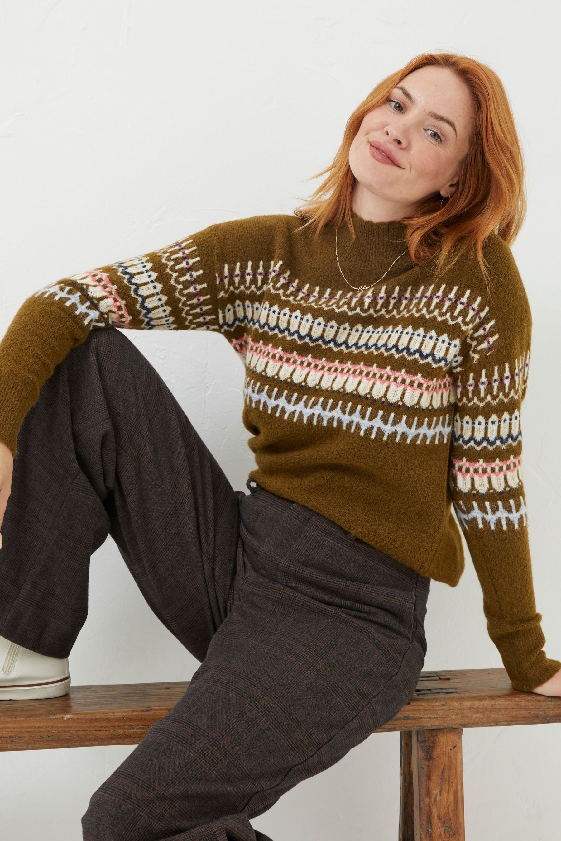 Green fairisle jumper discount