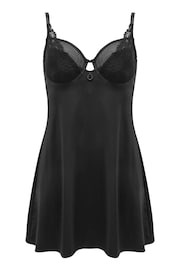 Pour Moi Black Lavish Underwired Babydoll Chemise - Image 4 of 4