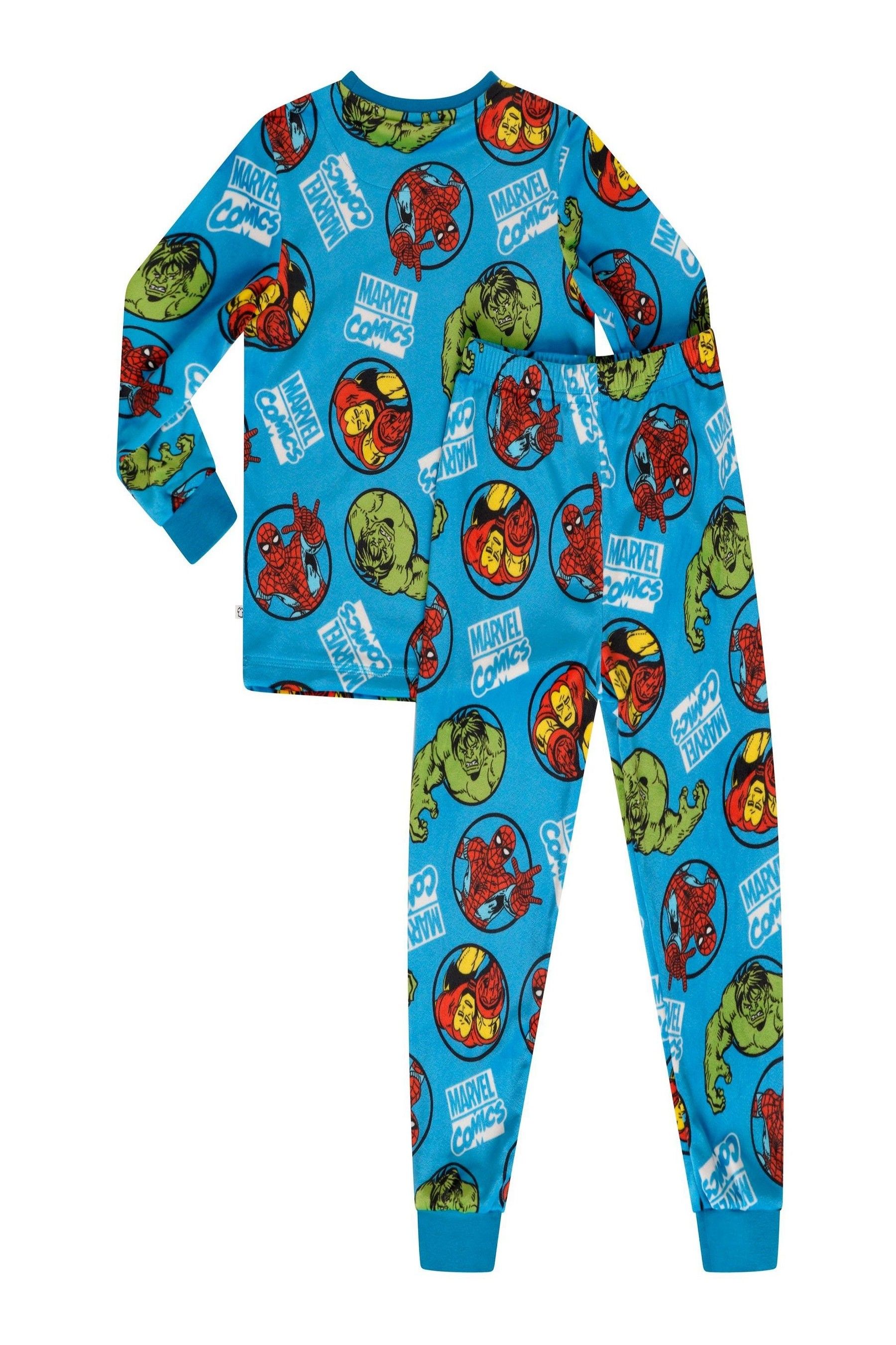 Buy Brand Threads Blue Marvel Boys Fleece Pyjama Set from the Next UK online shop