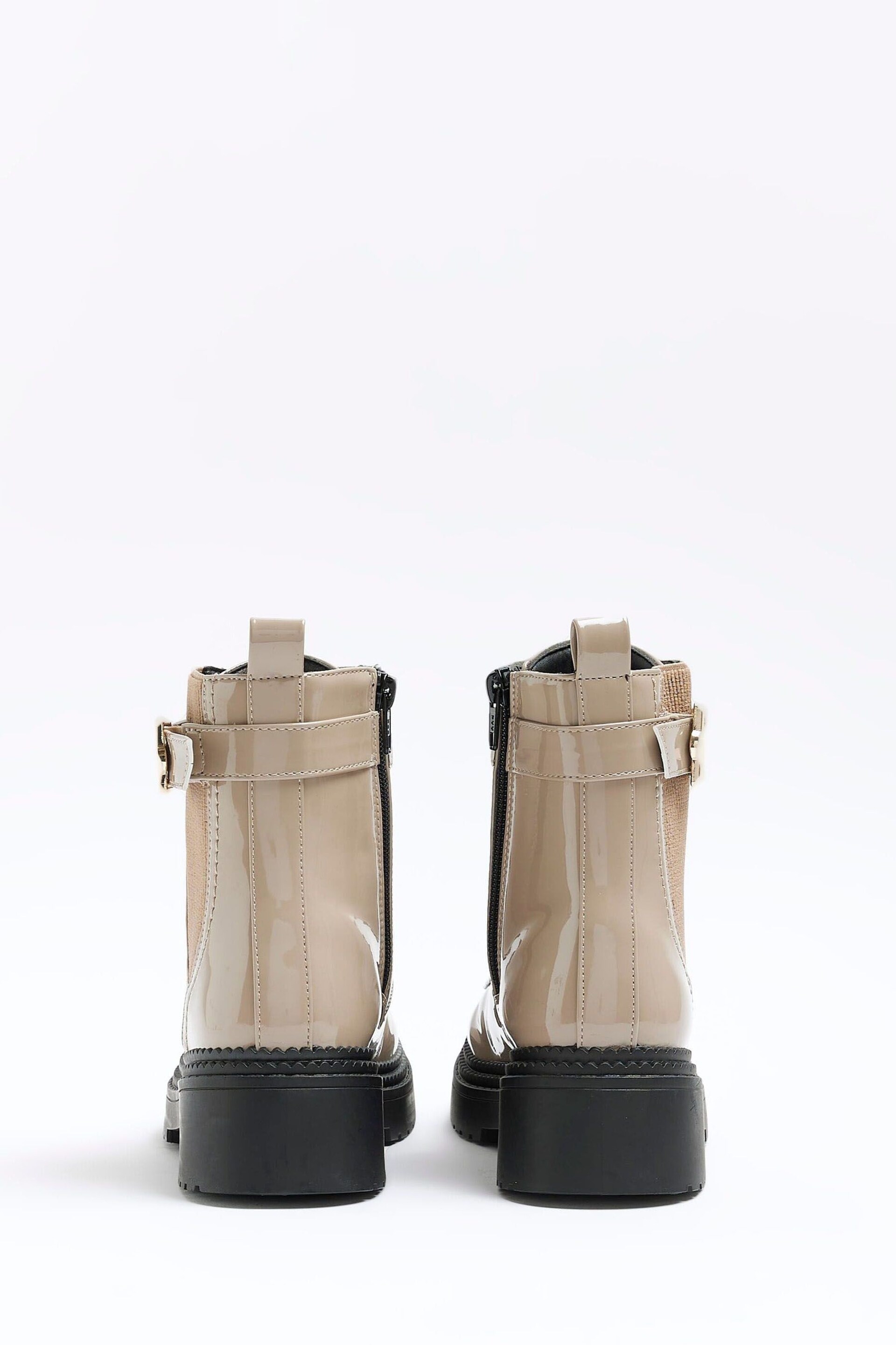 River Island Brown Lace Up Buckle Boots - Image 3 of 6