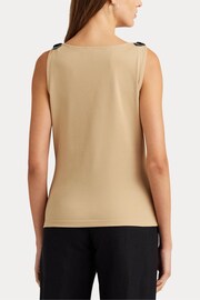 Lauren Ralph Lauren Haskel Jersey Cowl Neck Tan Brown Tank Top - Image 7 of 9