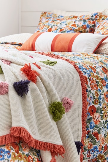 Joules White Early Riser Throw