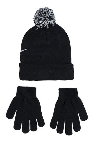 Nike Black Swoosh Kids 8-15y Hat & Gloves Set