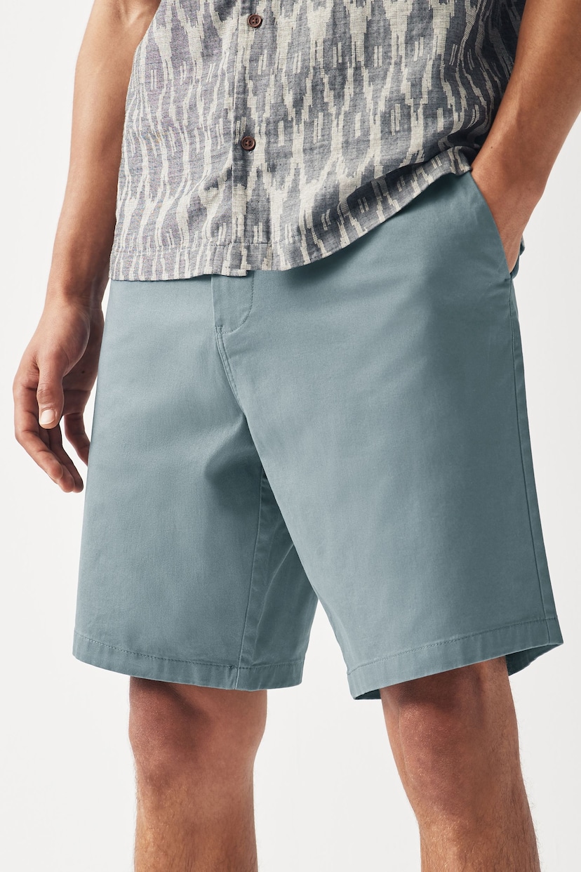 Pale Blue Slim Fit Stretch Chinos Shorts - Image 1 of 8