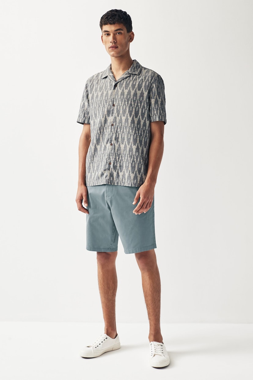 Pale Blue Slim Fit Stretch Chinos Shorts - Image 2 of 8