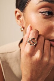 Gold Tone Twist Ring Made with Recycled Metal - Image 1 of 3