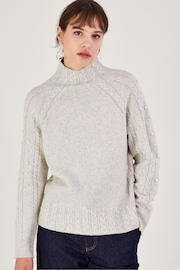 Monsoon White Pearl Cable Jumper - Image 1 of 5