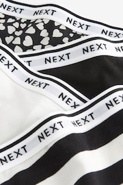 White/Black Printed Thong Cotton Rich Logo Knickers 4 Pack - Image 10 of 10