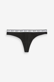 White/Black Printed Thong Cotton Rich Logo Knickers 4 Pack - Image 7 of 10