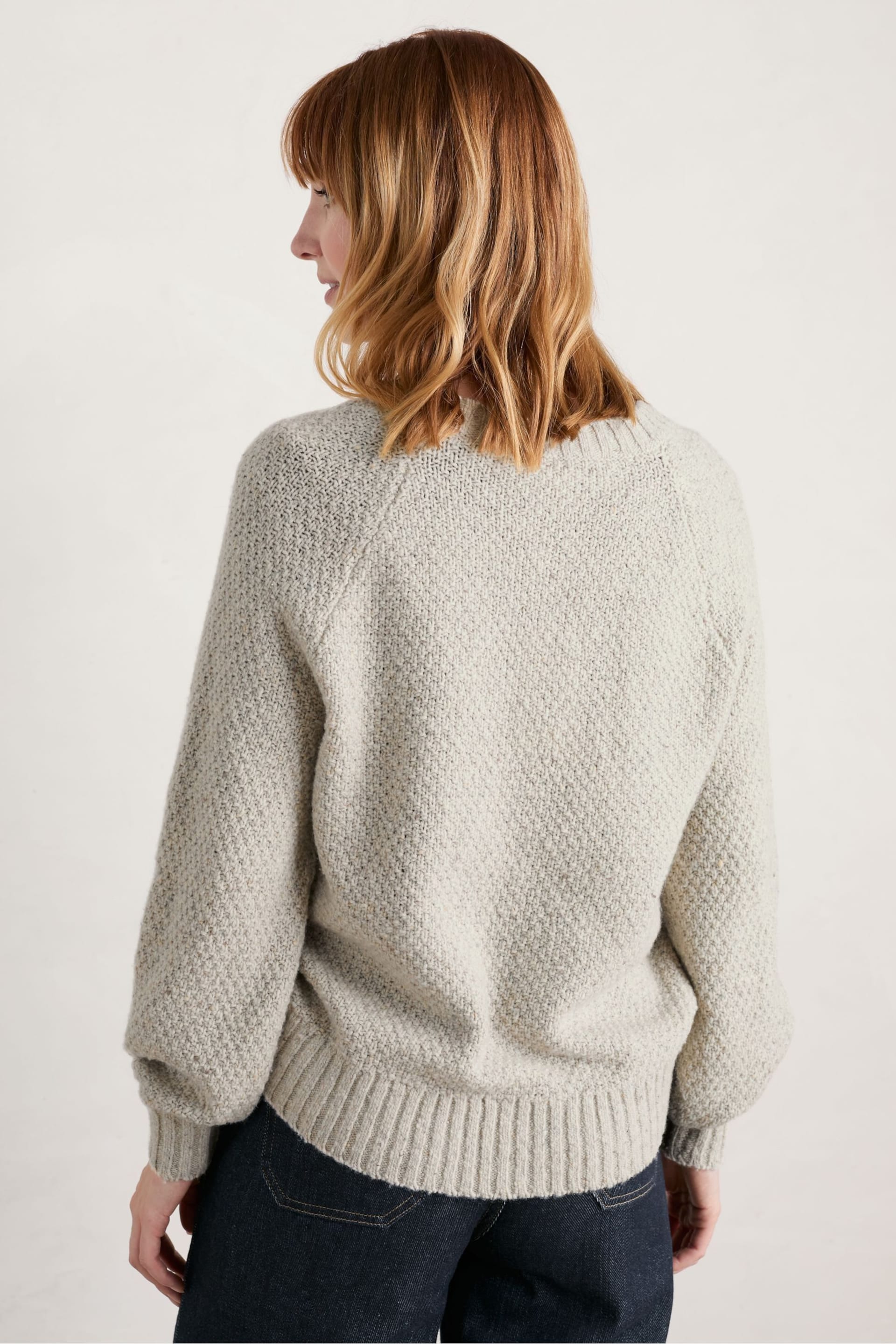 Seasalt Cornwall Natural Tressa Cable Knit Jumper - Image 2 of 5