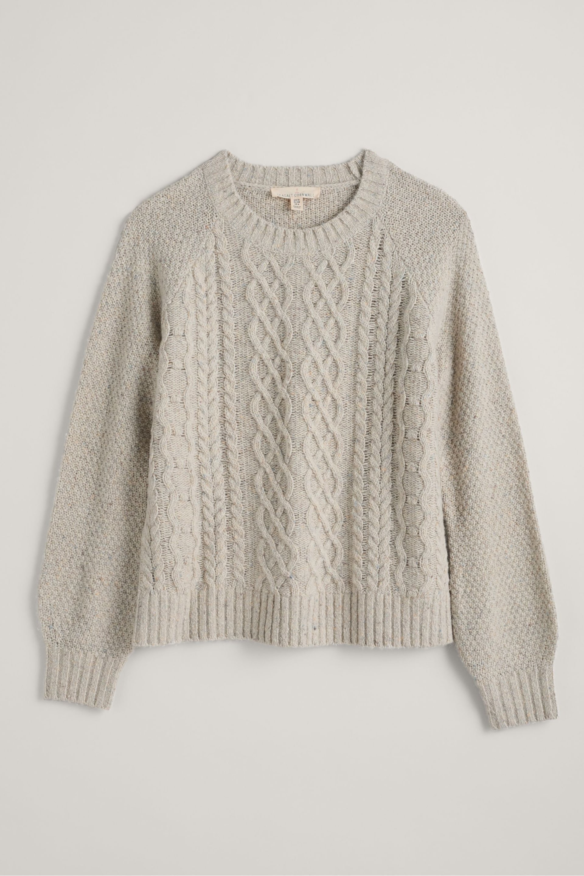 Seasalt Cornwall Natural Tressa Cable Knit Jumper - Image 4 of 5