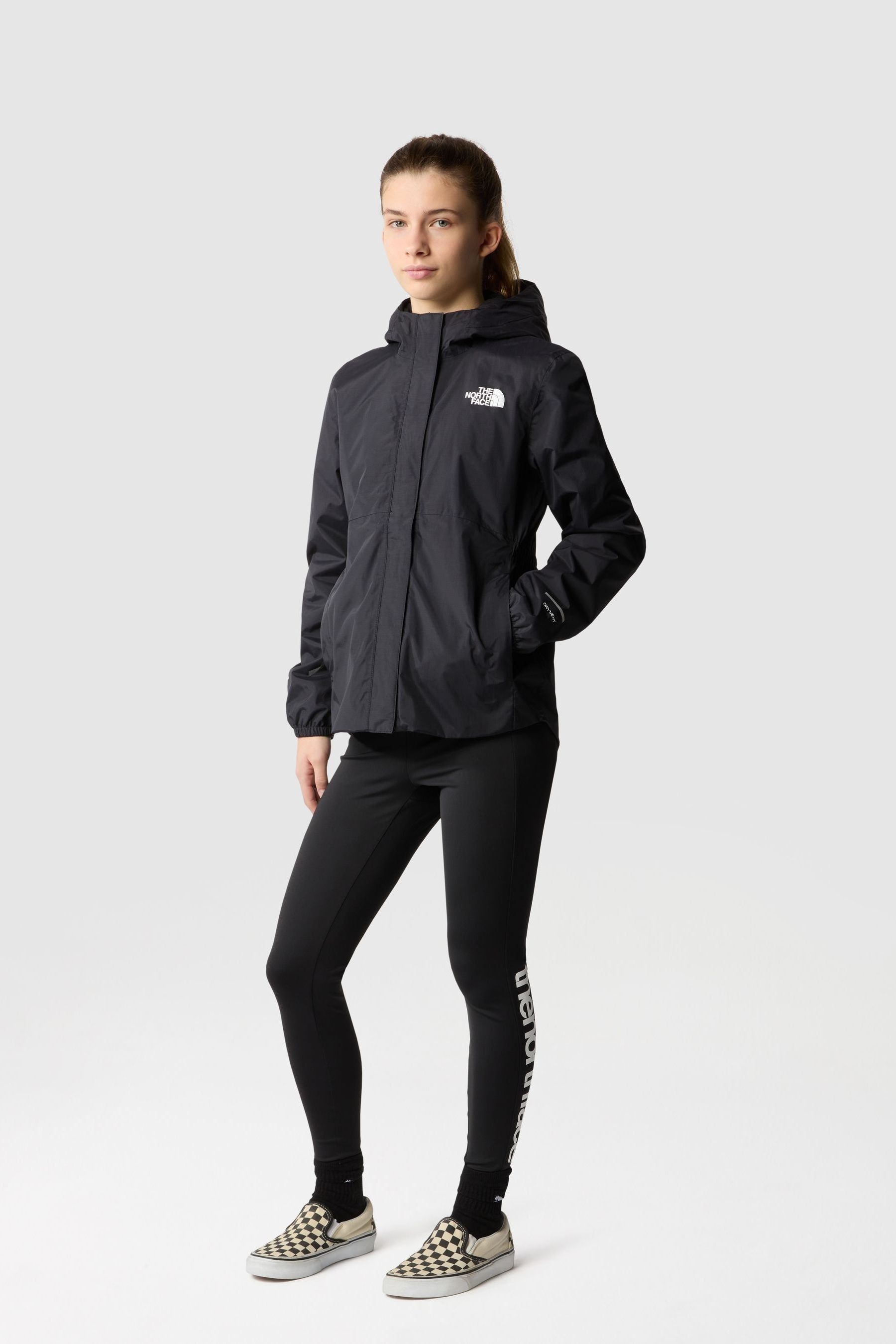 Girls rain jacket black clearance