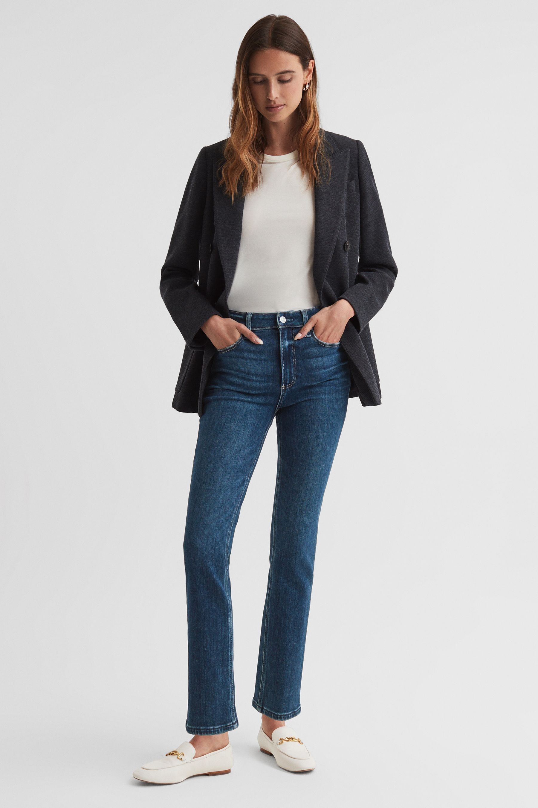 Buy Reiss Soleil Cindy Paige High Rise Cropped Jeans from the Next UK online shop
