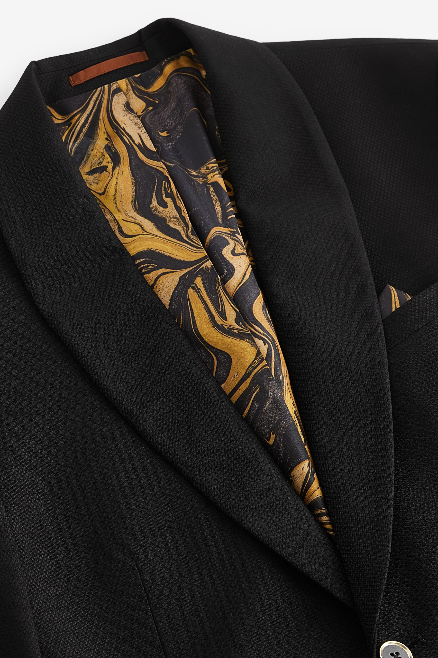 Mens black and best sale gold suit jacket