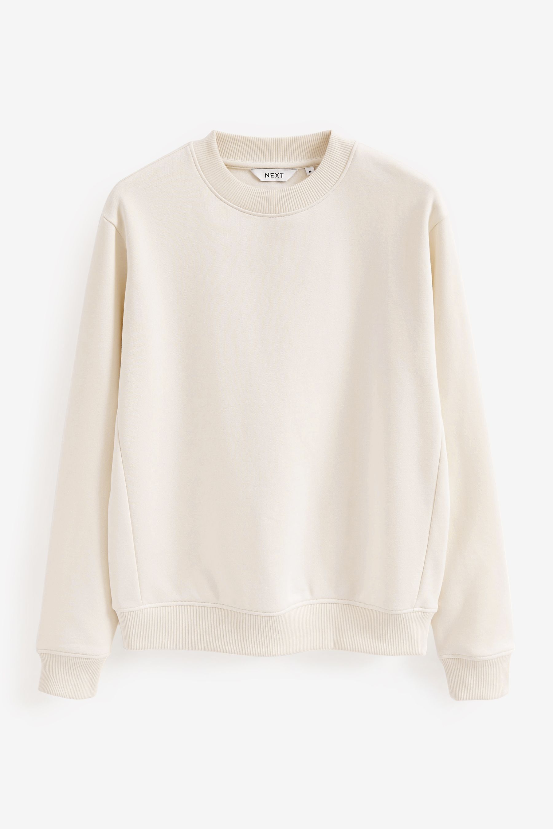 Buy Ecru White Regular Fit Jersey Cotton Rich Crew Sweatshirt from Next Luxembourg