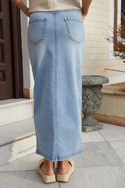 Threadbare Light Blue Denim Maxi Skirt - Image 2 of 4