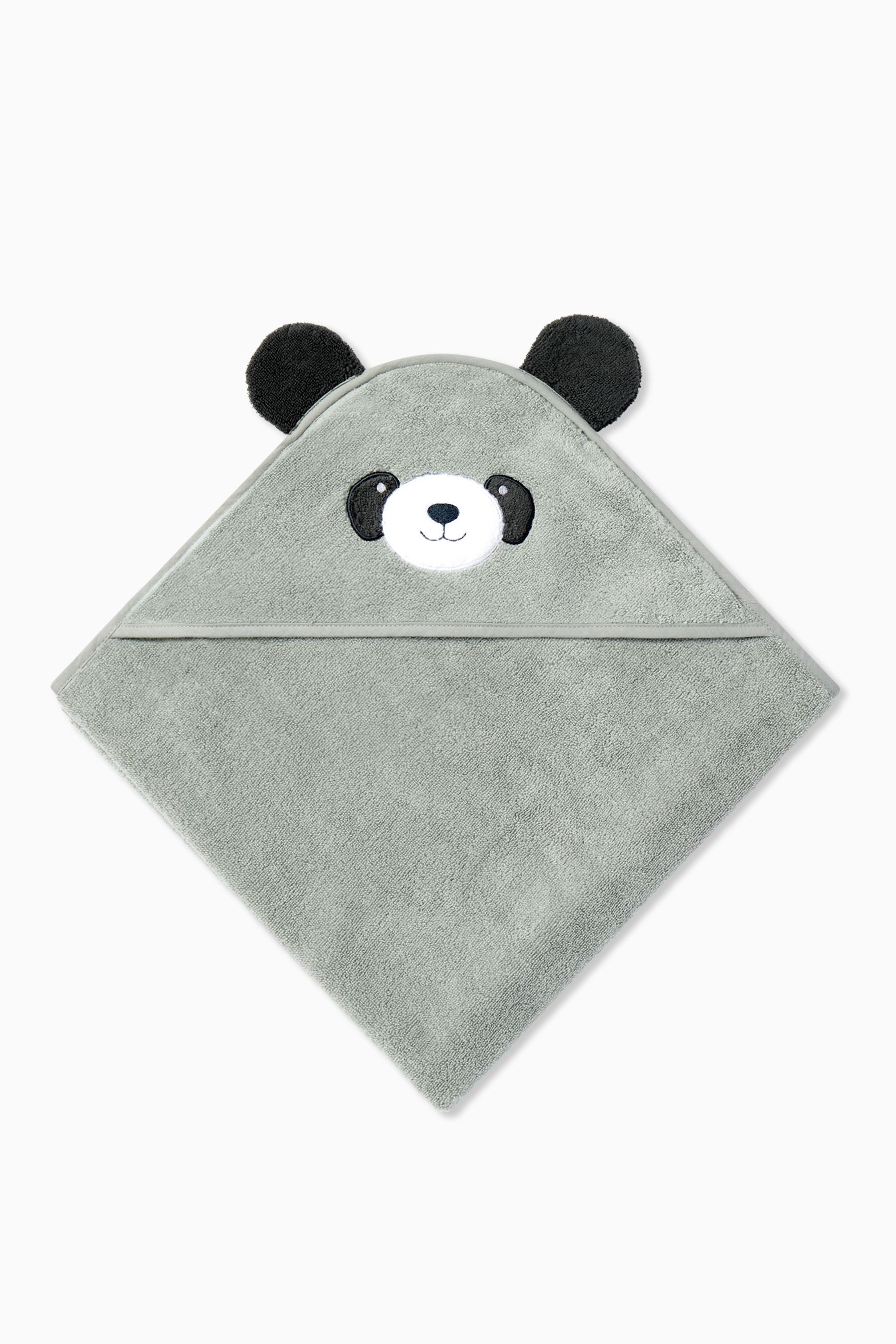 Buy MORI Baby Grey Animal Panda Hooded Towel from Next Ireland