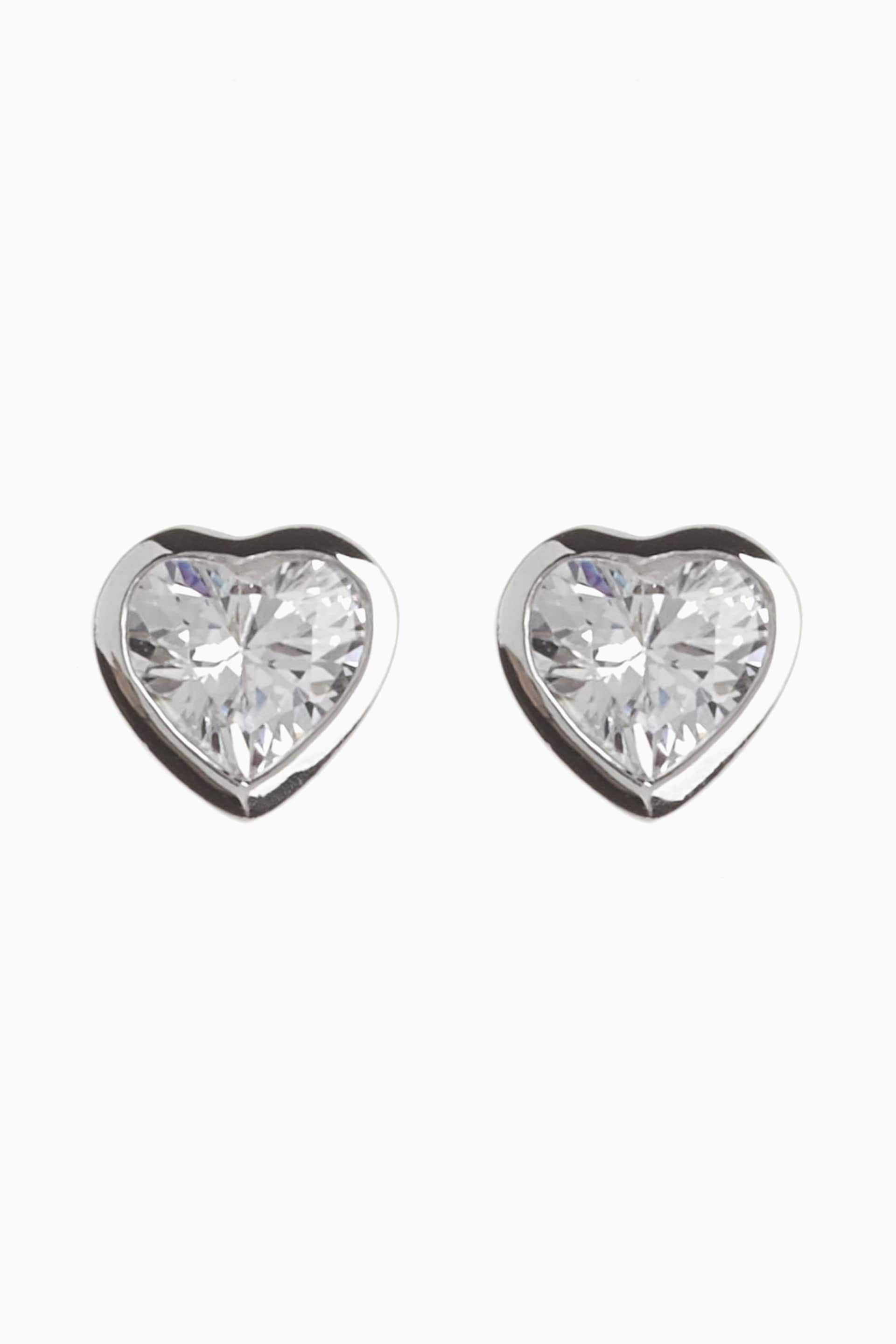 Sterling Silver Delicate Heart Stud Earrings - Image 2 of 3