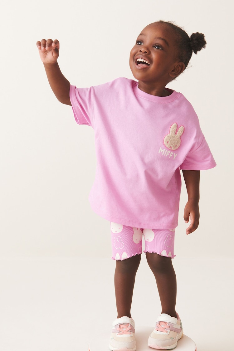 Pink Miffy Short Sleeve T-Shirt And Cycle Shorts Set (3mths-7yrs) - Image 2 of 7