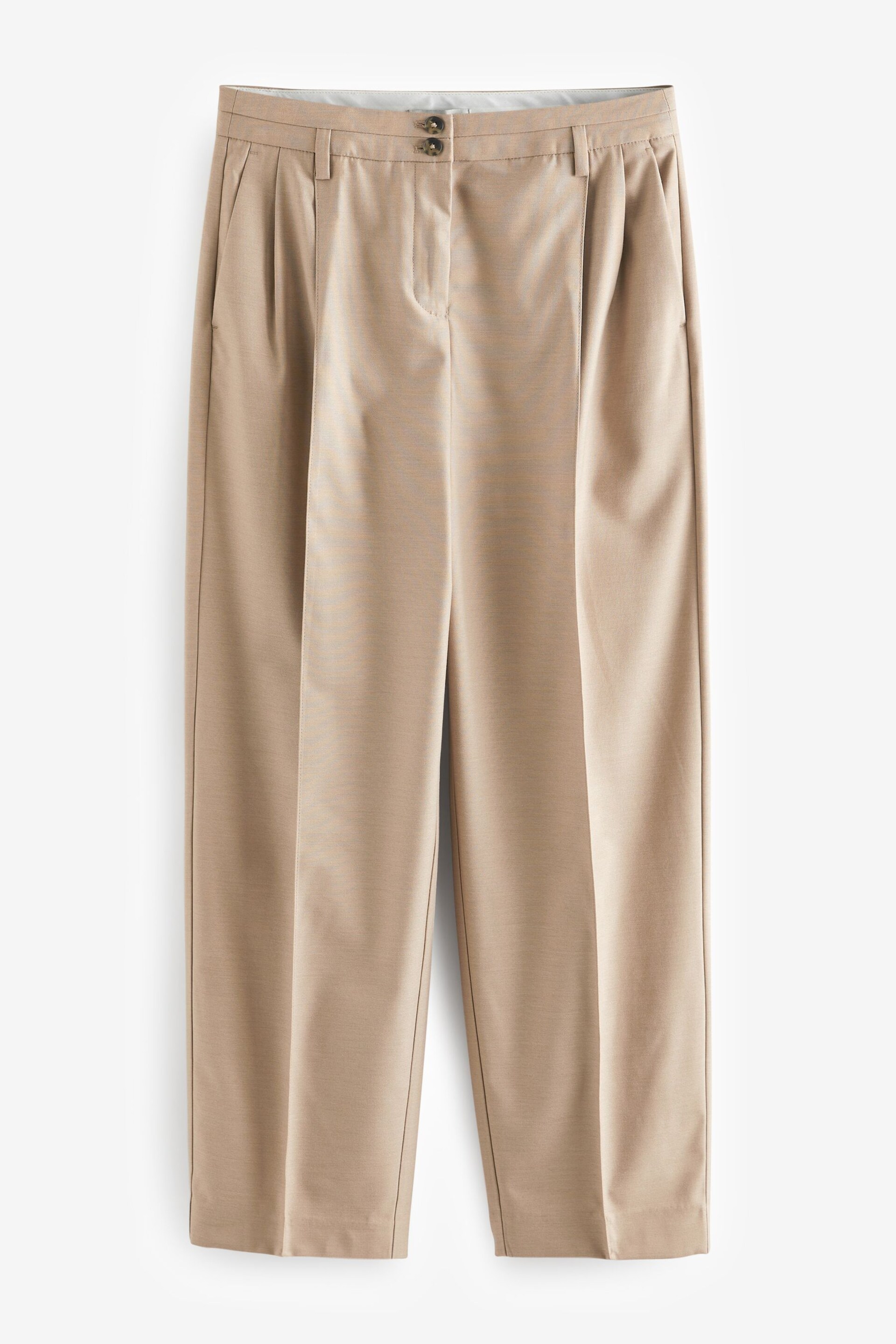 Mink Brown Premium Tailored Barrel Leg Trousers - Image 5 of 6