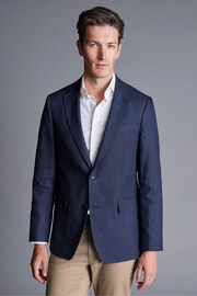 Charles Tyrwhitt Blue Slim Fit Linen Cotton Jacket - Image 1 of 4