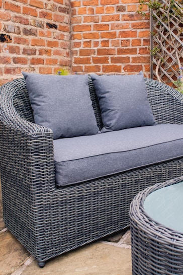 Rowlinson Grey Garden Bunbury Rattan Effect Sofa Set with Coffee Table