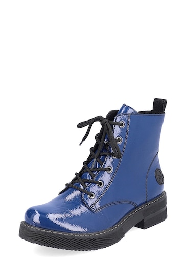 Rieker Womens Blue Zipper Boots