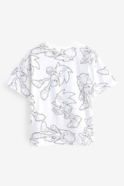 White/Black 100% Cotton Sonic Flippy Sequin T-Shirt (3-14yrs) - Image 2 of 3