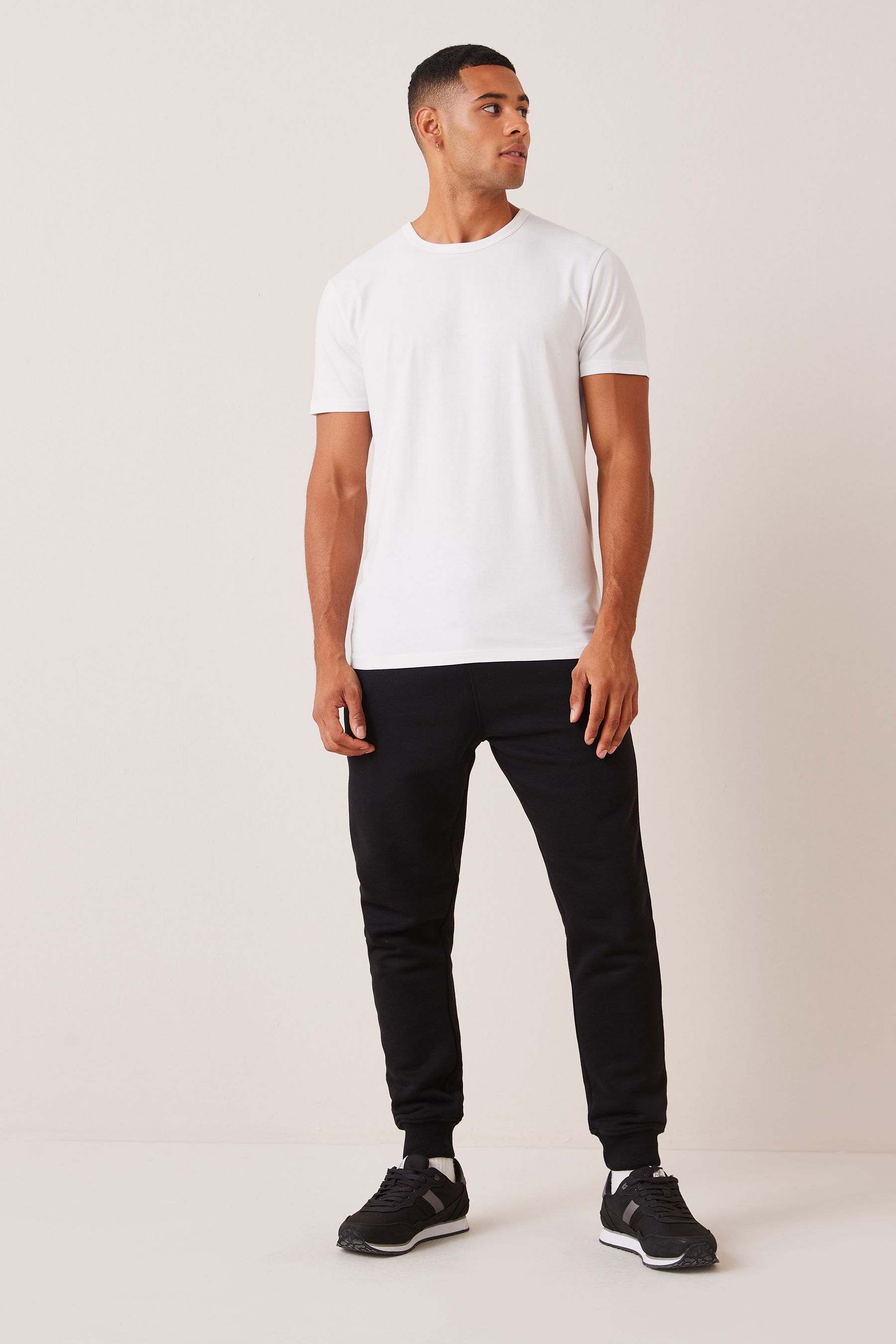 White t shirt black joggers hot sale
