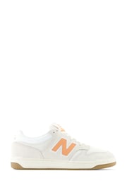 New Balance White/Coral Womens 480 Trainers - Image 1 of 7