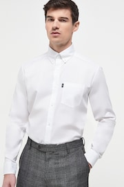 White Slim Fit Easy Iron Button Down Oxford Shirt - Image 1 of 6