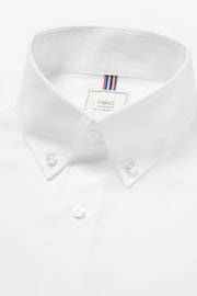 White Slim Fit Easy Iron Button Down Oxford Shirt - Image 5 of 6