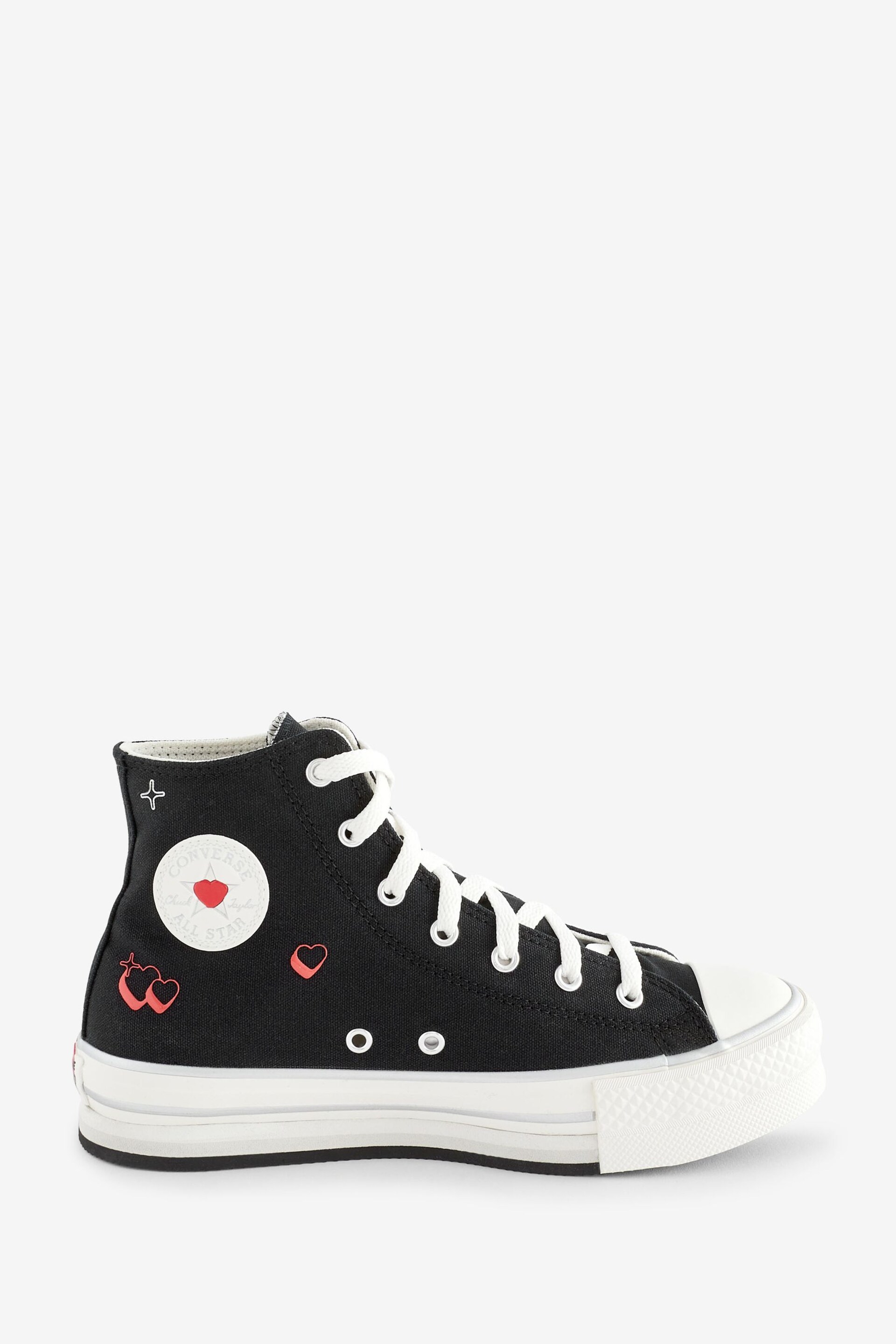 Converse Black Junior Chuck Taylor EVA Lift Heart Trainers - Image 1 of 10