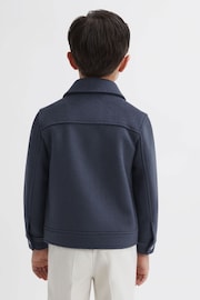 Reiss Airforce Blue Peridoe Junior Wool Trucker Jacket - Image 4 of 5