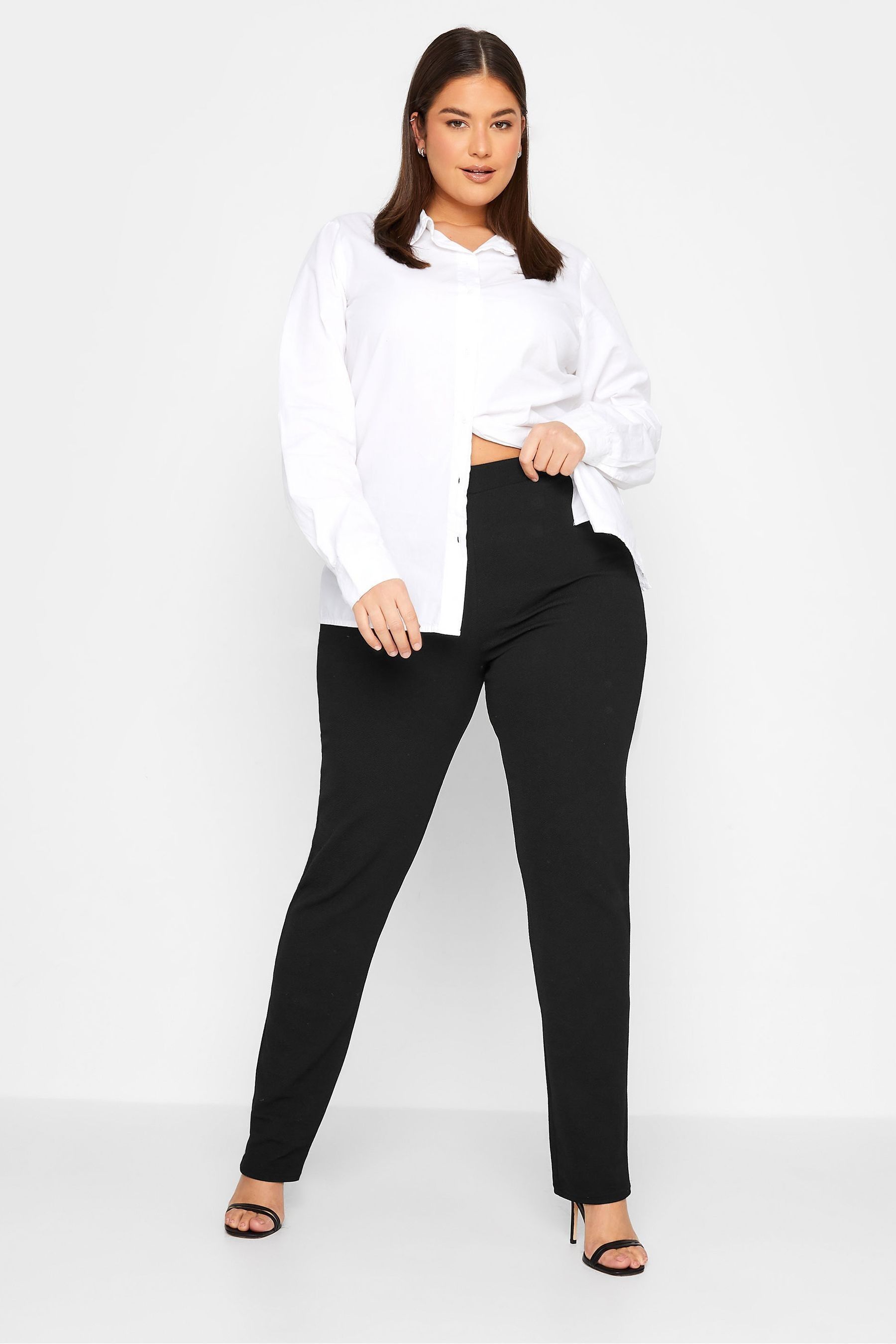 Black slim sales leg stretch trousers