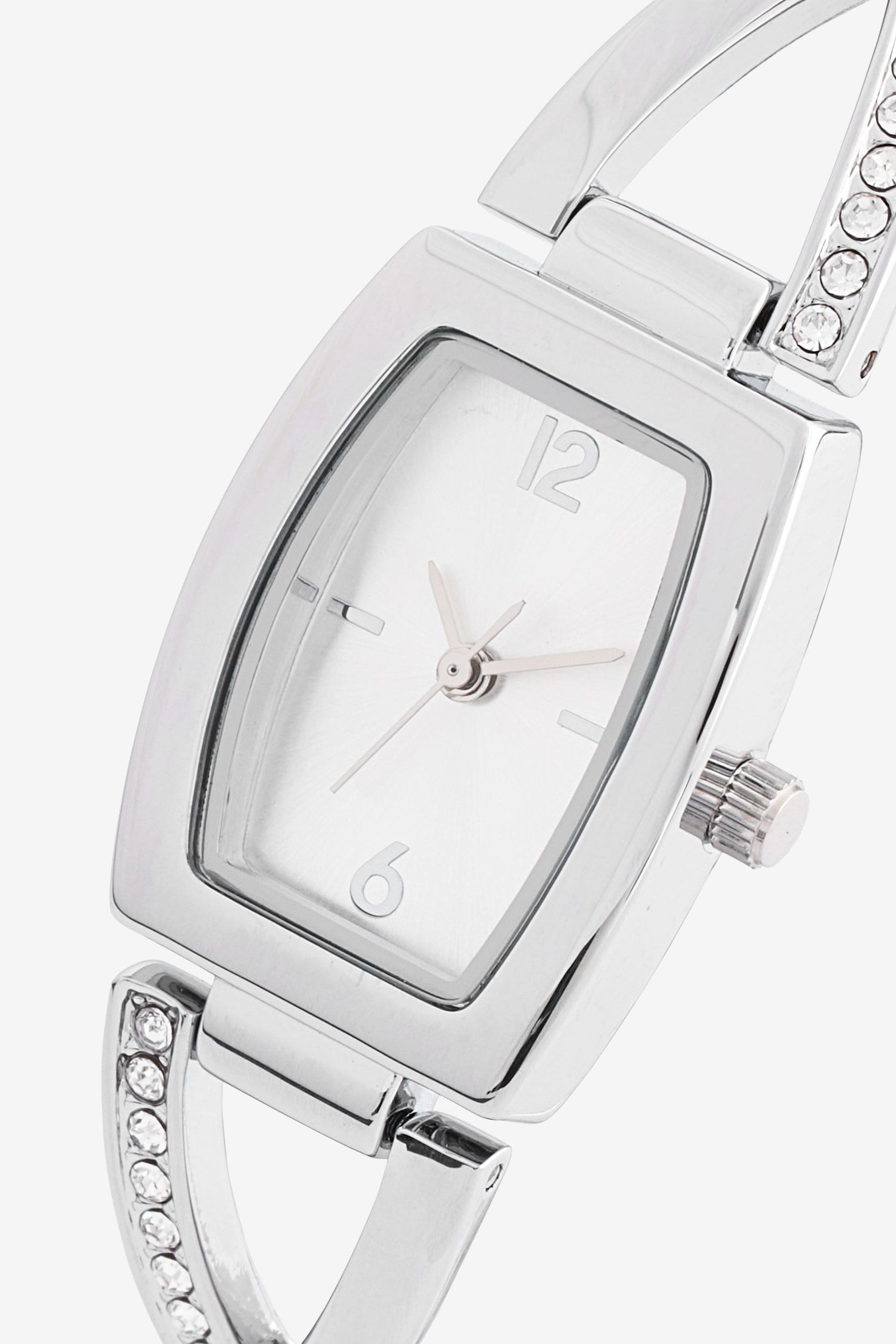 Buy Silver Tone Sparkle Bracelet Cross Over Watch from the Next UK online shop