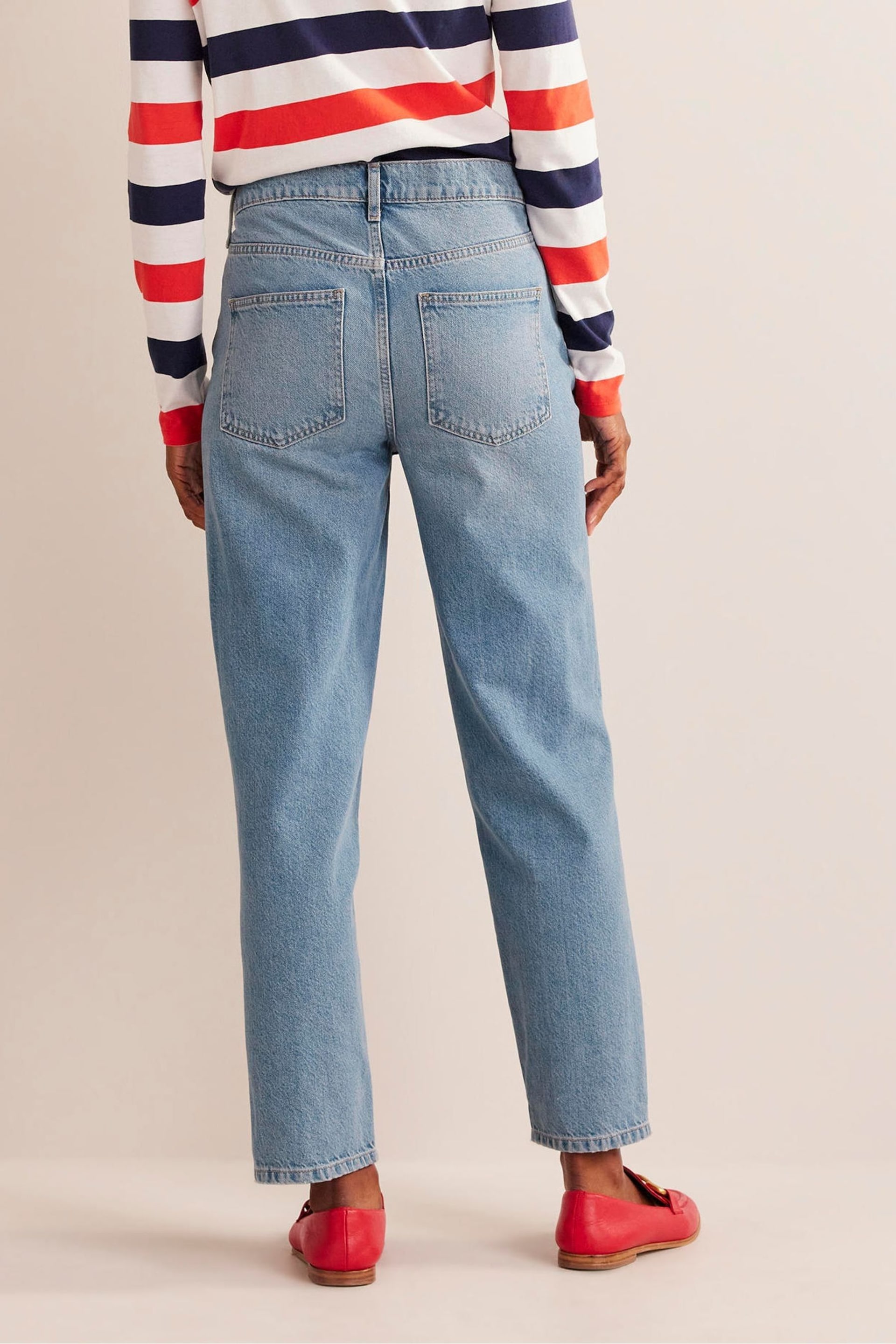 Boden Light Blue Mid Rise Tapered Jeans - Image 4 of 9