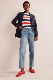 Boden Light Blue Mid Rise Tapered Jeans - Image 6 of 9