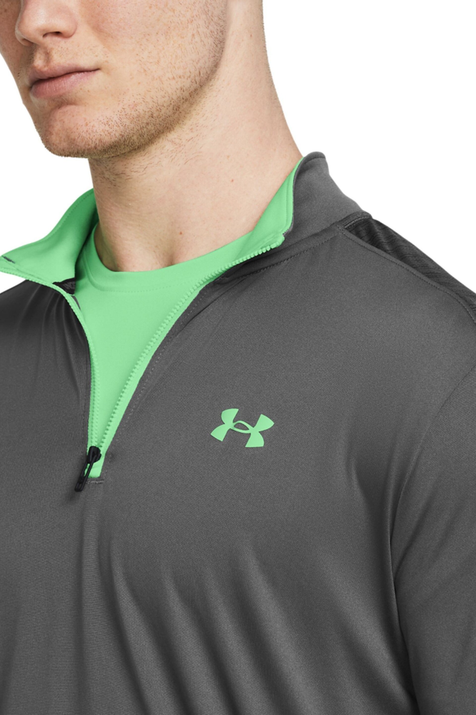 Under Armour Grey Tech 1/4 Zip Sweat Top - Image 3 of 3